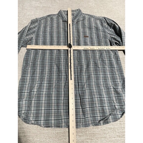 Carhartt Shirt Men’s Large Green Plaid Flannel  Long Sleeve Button Down - Picture 8 of 12